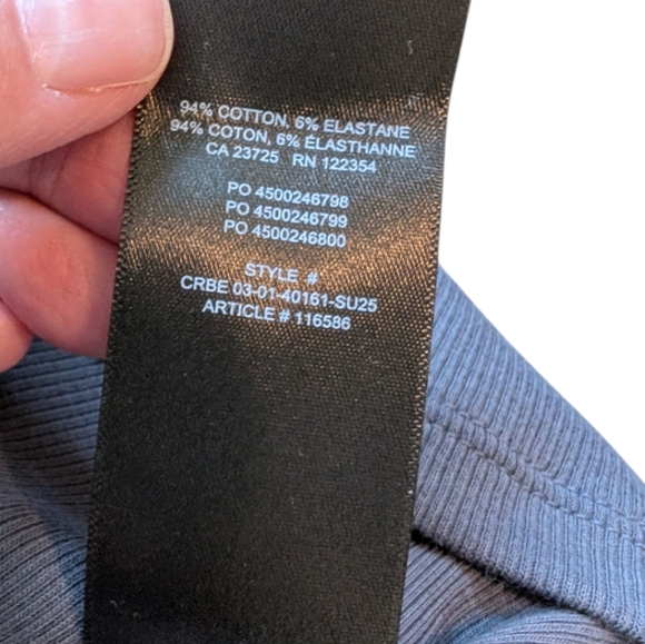 Aritzia Homestretch Rib Lace V-neck Cami Tank Vintage Navy New With Tag Women XL - Picture 4 of 13